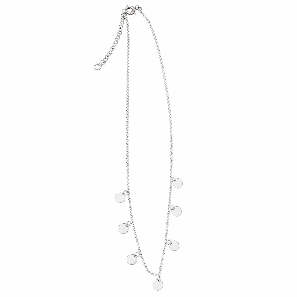 925 Sterling Silver Dainty Disc Charm Necklace – Minimalist Layering Necklace