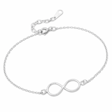 925 Sterling Silver Infinity Chain Bracelet – Minimalist Symbol Bracelet