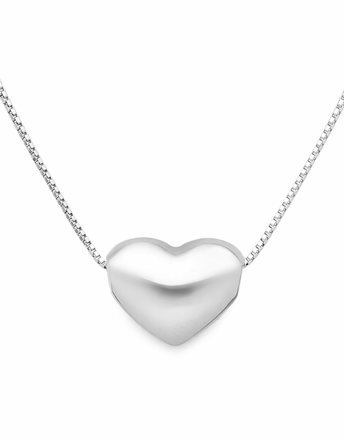 Load image into Gallery viewer, 925 Sterling Silver Italian Heart Necklace 16” Minimalist Pendant
