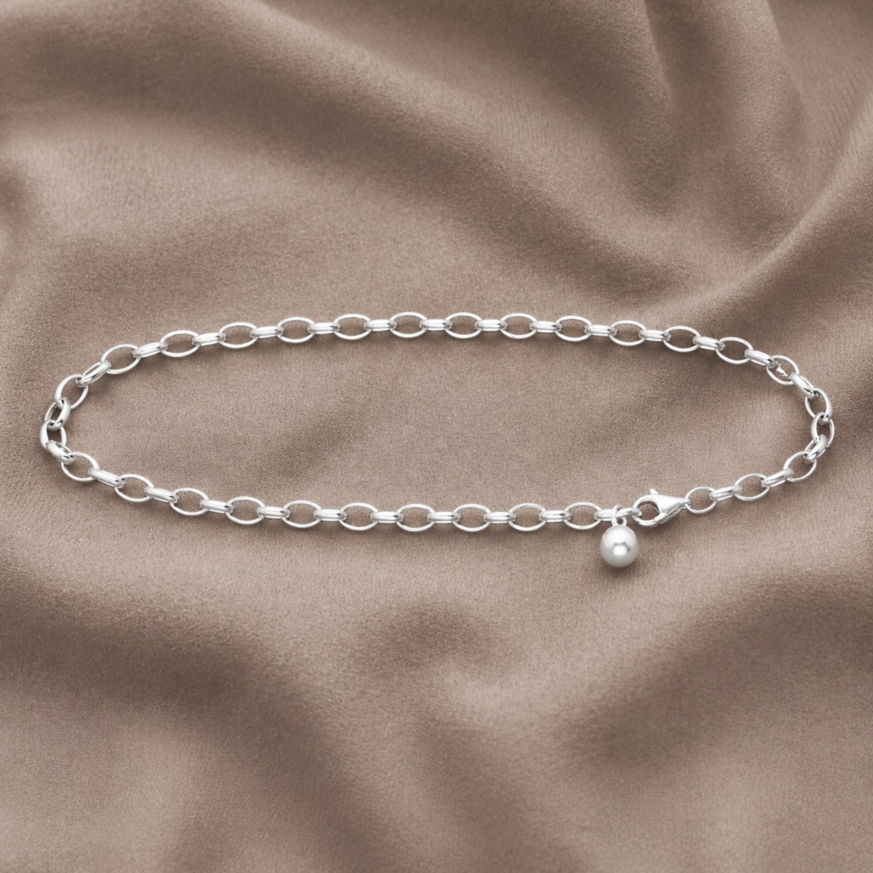925 Sterling Silver Charm Link Bracelet 7.5” Adjustable