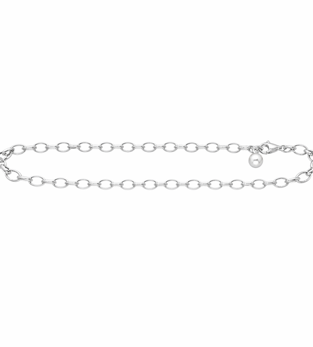 925 Sterling Silver Charm Link Bracelet 7.5” Adjustable