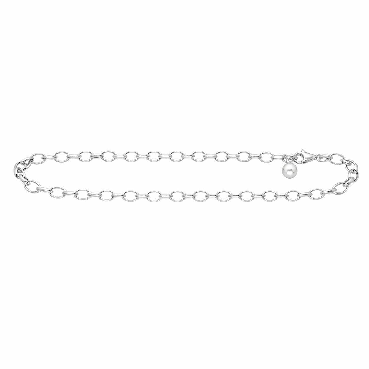 925 Sterling Silver Charm Link Bracelet 7.5” Adjustable