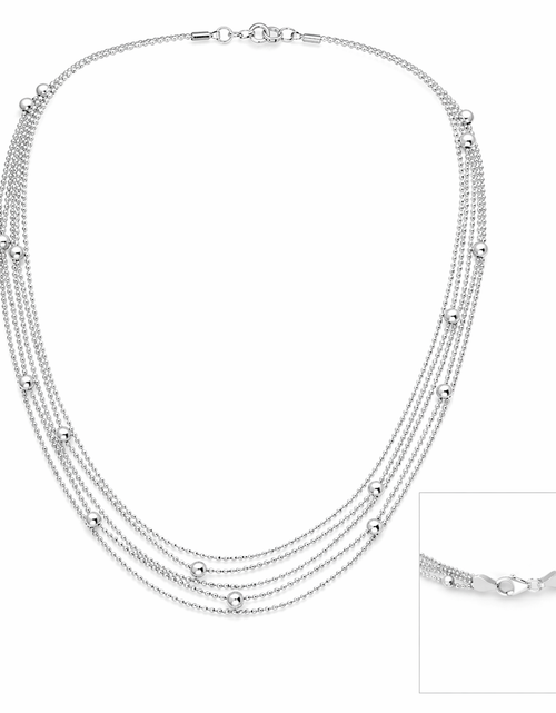 Load image into Gallery viewer, 925 Sterling Silver Italian Cascade Layered Ball Necklace
