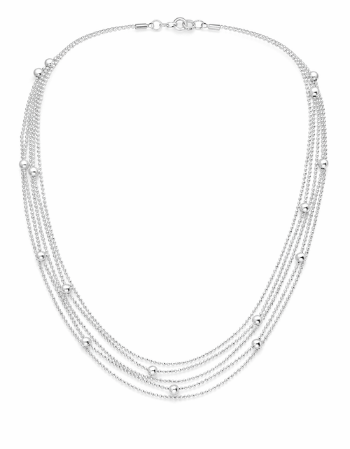 Load image into Gallery viewer, 925 Sterling Silver Italian Cascade Layered Ball Necklace

