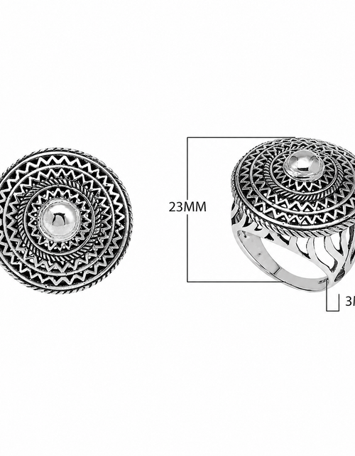 Load image into Gallery viewer, SImply Savvy Bali Mandala Statement Ring – Handcrafted Sterling Silver Artisan Ring
