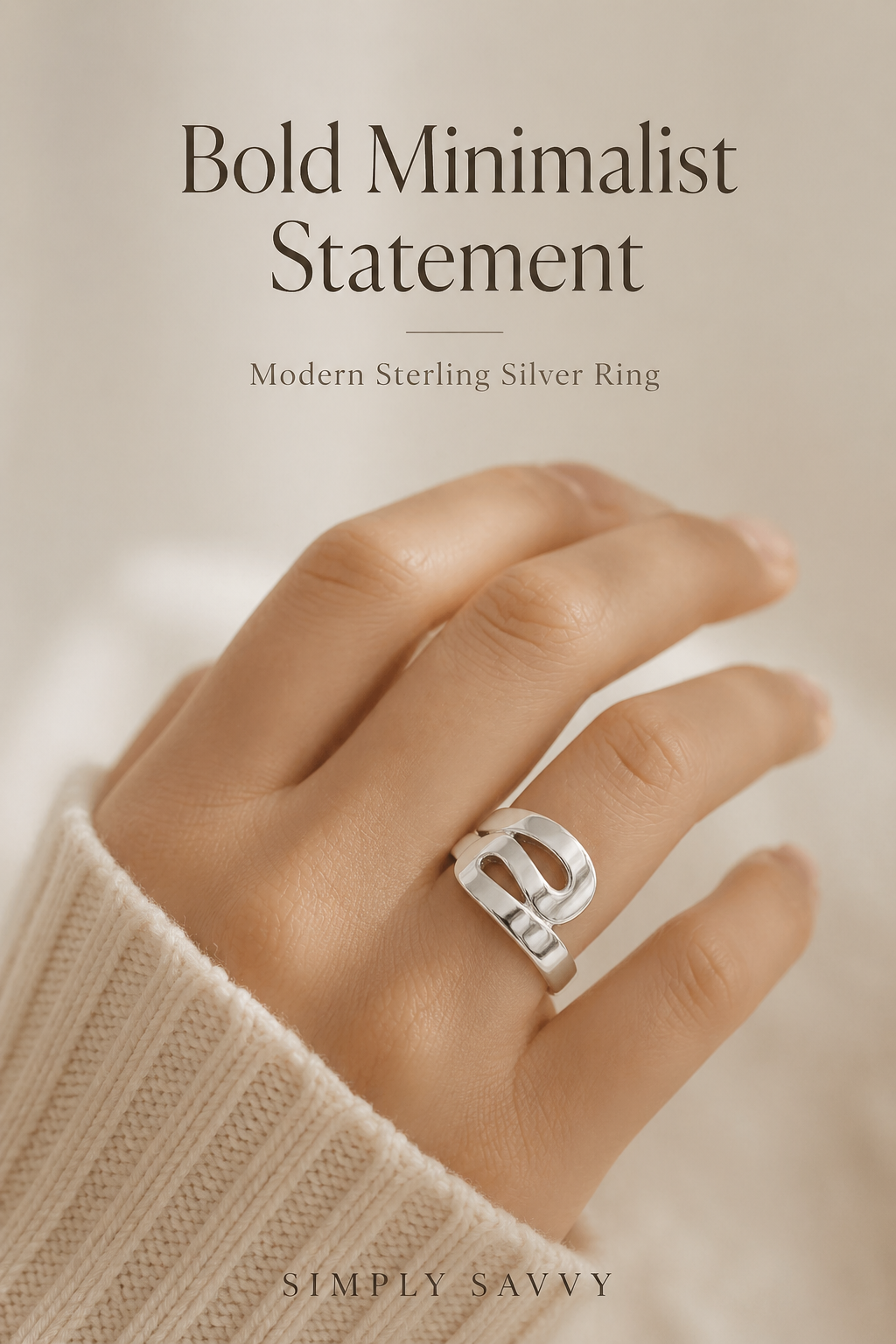 Simply Savvy Bali Artisan Sterling Silver Openwork Statement Ring – Handcrafted Bold Modern Design