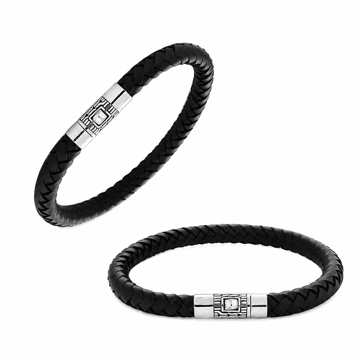 Simply Savvy Bali Artisan Black Leather & Sterling Silver Bracelet – Handcrafted 925 Silver Luxury Men’s & Unisex Bracelet