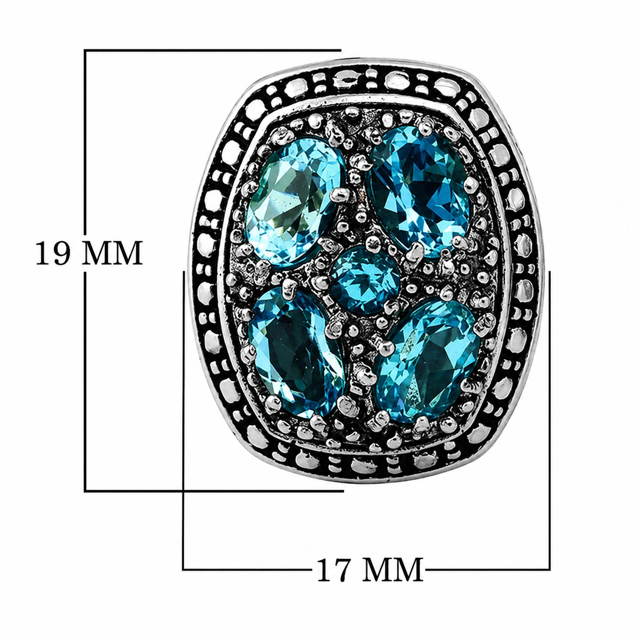 Simply Savvy Bali Blue Topaz Cluster Sterling Silver Earrings | Handcrafted 925 Silver