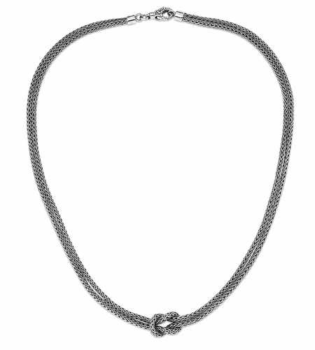 Simply Savvy Bali Knot Weave Chain Necklace – 2.5MM Sterling Silver (Multiple Lengths)