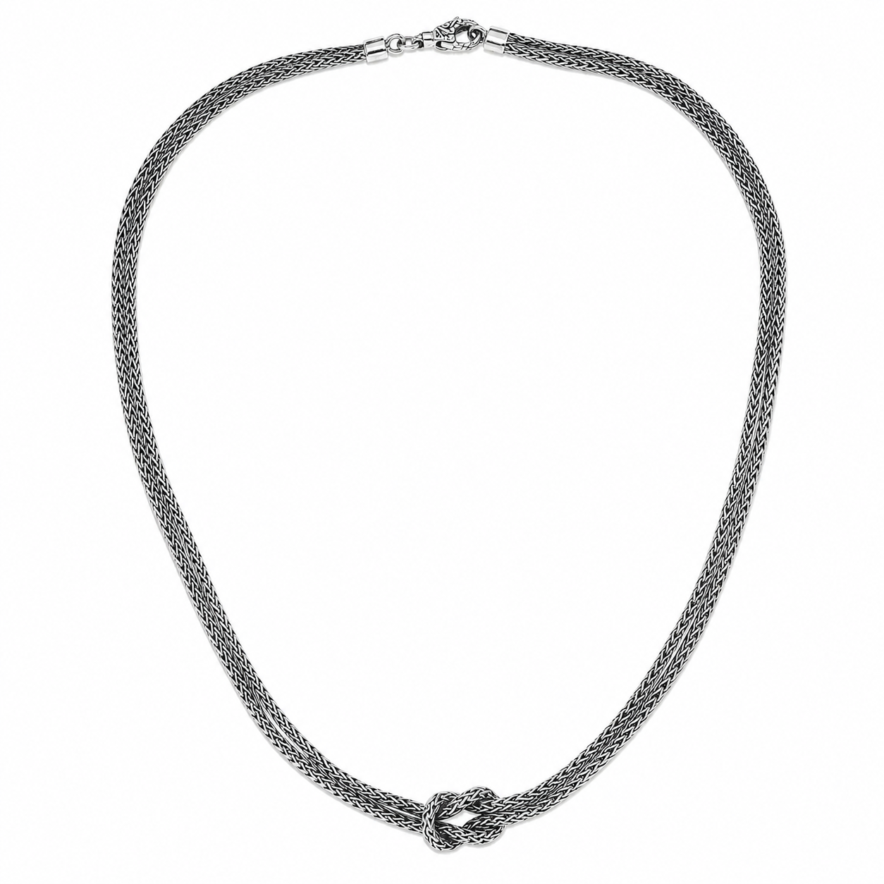 Simply Savvy Bali Knot Weave Chain Necklace – 2.5MM Sterling Silver (Multiple Lengths)