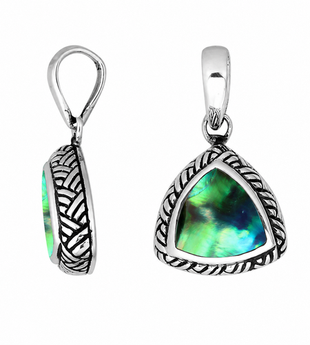 Bali Artisan Sterling Silver “Ocean Glow Abalone Pendant” – Handcrafted 925 Silver Luxury Ocean-Inspired Necklace Pendant