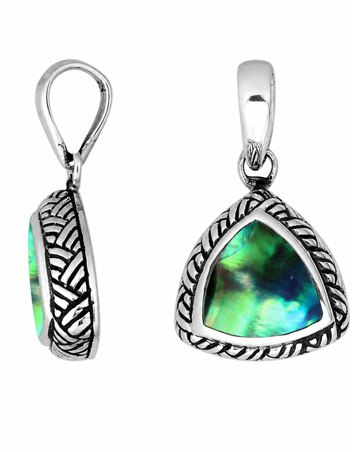 Load image into Gallery viewer, Bali Artisan Sterling Silver “Ocean Glow Abalone Pendant” – Handcrafted 925 Silver Luxury Ocean-Inspired Necklace Pendant
