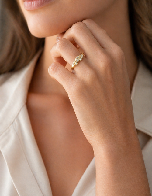 Load image into Gallery viewer, Simply Savvy “Golden Infinity Diamond Ring”- 0.35 CTW Diamond Ring in 14K Yellow Gold
