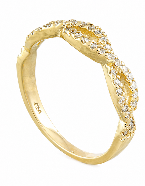 Load image into Gallery viewer, Simply Savvy “Golden Infinity Diamond Ring”- 0.35 CTW Diamond Ring in 14K Yellow Gold
