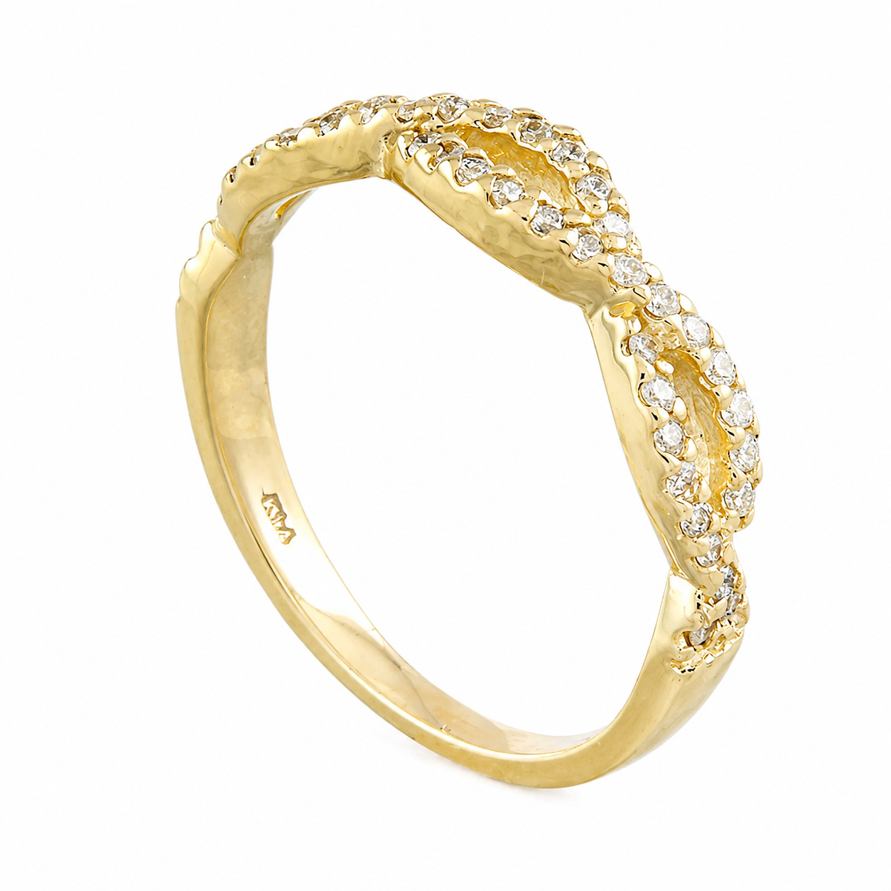 Simply Savvy “Golden Infinity Diamond Ring”- 0.35 CTW Diamond Ring in 14K Yellow Gold