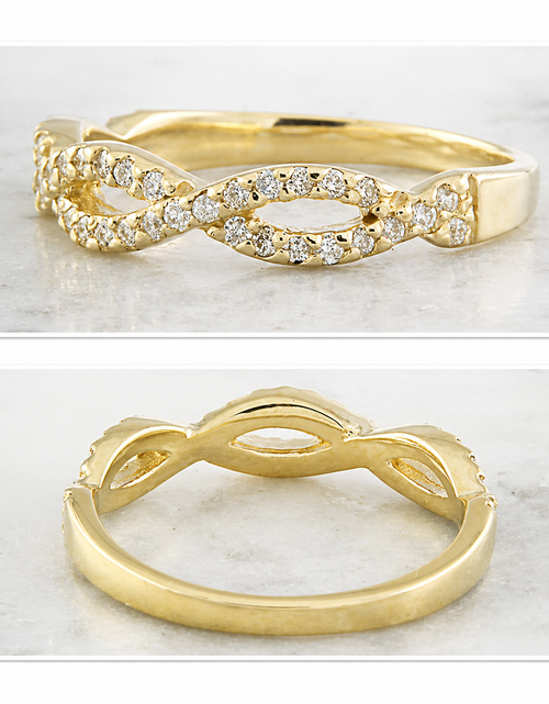 Load image into Gallery viewer, Simply Savvy “Golden Infinity Diamond Ring”- 0.35 CTW Diamond Ring in 14K Yellow Gold
