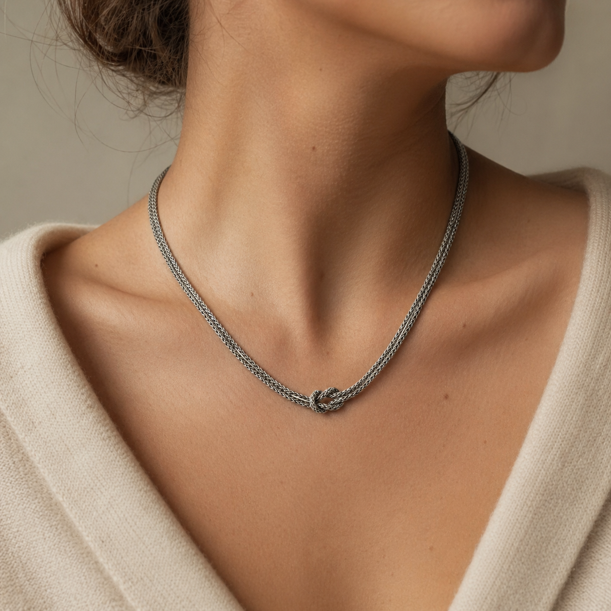 Simply Savvy Bali Knot Weave Chain Necklace – 2.5MM Sterling Silver (Multiple Lengths)