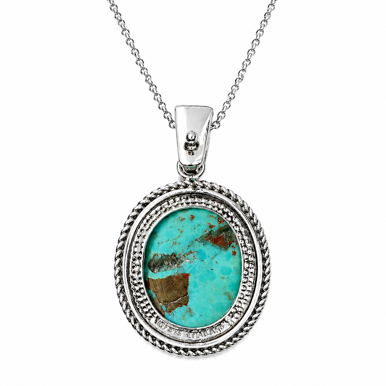 Azure Crown Turquoise Pendant- Pangea Mines Campo Frio Turquoise & Swiss Blue Topaz
