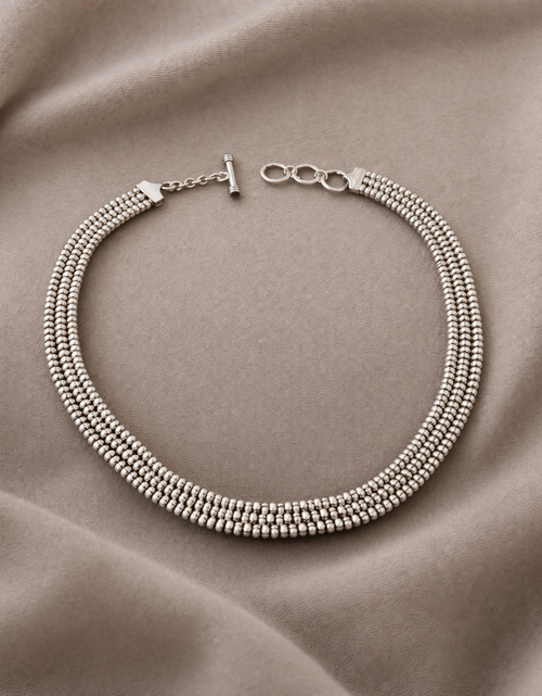 Load image into Gallery viewer, Pre-Owned Silpada Sterling Silver 3-Strand Popcorn Necklace - Retired Design
