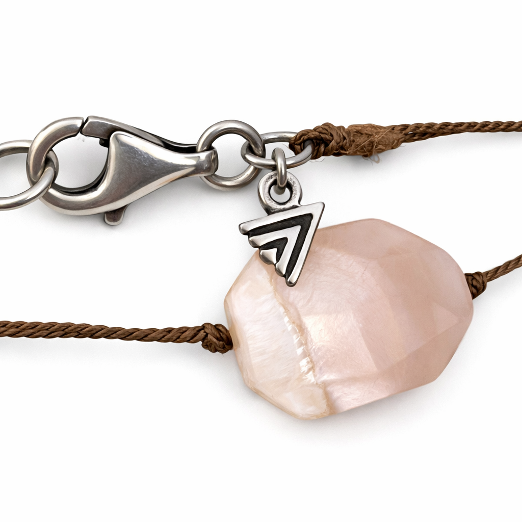 Pre-Owned Silpada Rose Quartz Pearl Corded Long Necklace - Retired Design