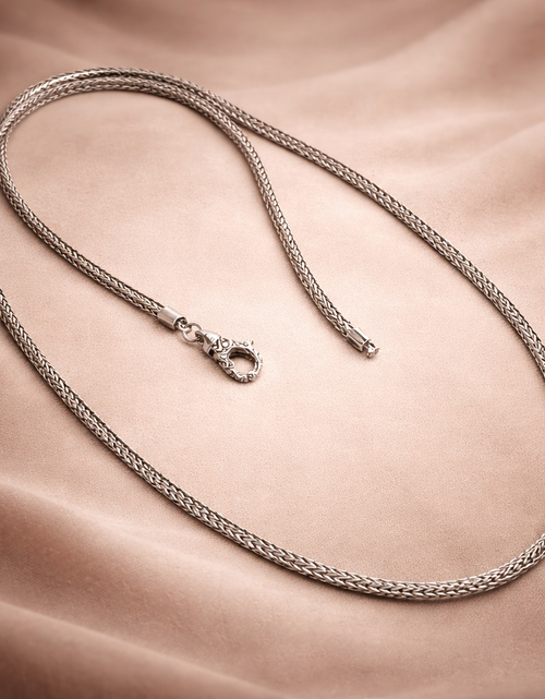 Load image into Gallery viewer, Bali Artisan Sterling Silver Tulang Naga Chain Necklace – Handcrafted 925 Silver – Luxury Bali Chain

