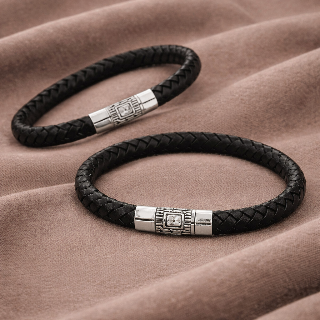 Simply Savvy Bali Artisan Black Leather & Sterling Silver Bracelet – Handcrafted 925 Silver Luxury Men’s & Unisex Bracelet