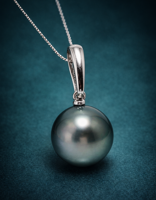 Load image into Gallery viewer, 14K White Gold Peacock Tahitian Pearl Necklace &amp; Stud Earring Set | 10–11mm | French Polynesia
