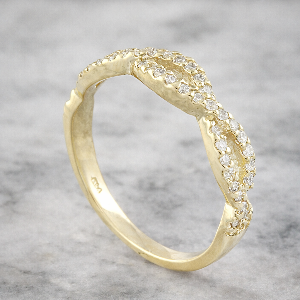 Simply Savvy “Golden Infinity Diamond Ring”- 0.35 CTW Diamond Ring in 14K Yellow Gold