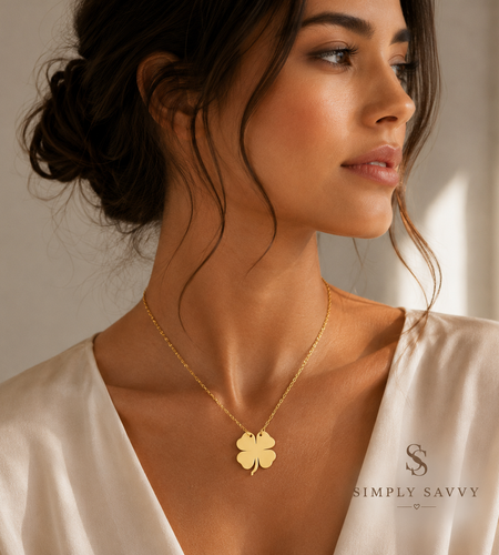 14K Yellow Gold Four Leaf Clover Necklace – 18 Inch