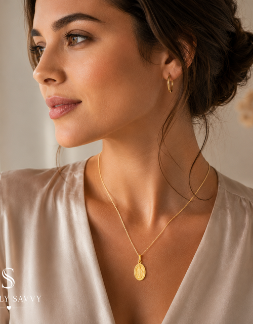 Load image into Gallery viewer, 14K Yellow Gold Miraculous Medal Pendant
