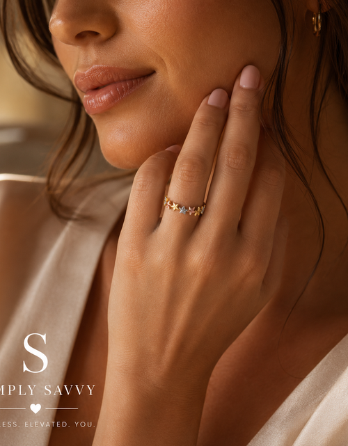 Load image into Gallery viewer, 10K Tri-Color Gold Diamond-Cut Star Ring
