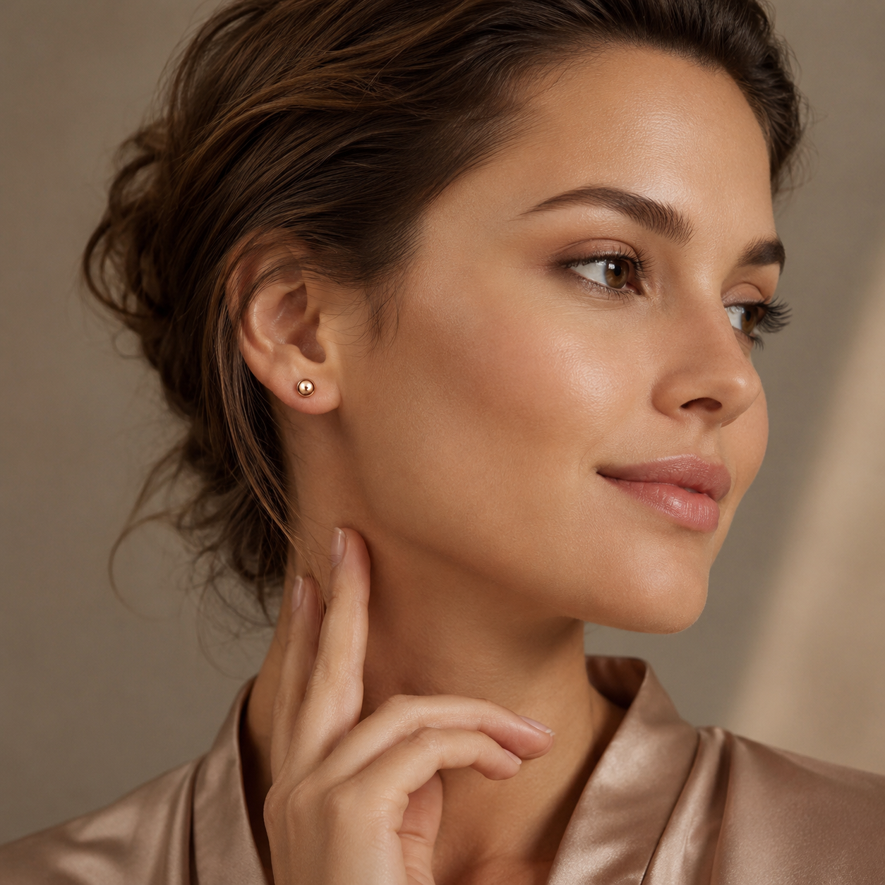 14K Rose Gold 4mm Ball Stud Earrings