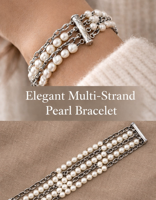 Load image into Gallery viewer, Pre-Owned Silpada 5-Strand Pearl Sterling Silver Bracelet - Retired Design
