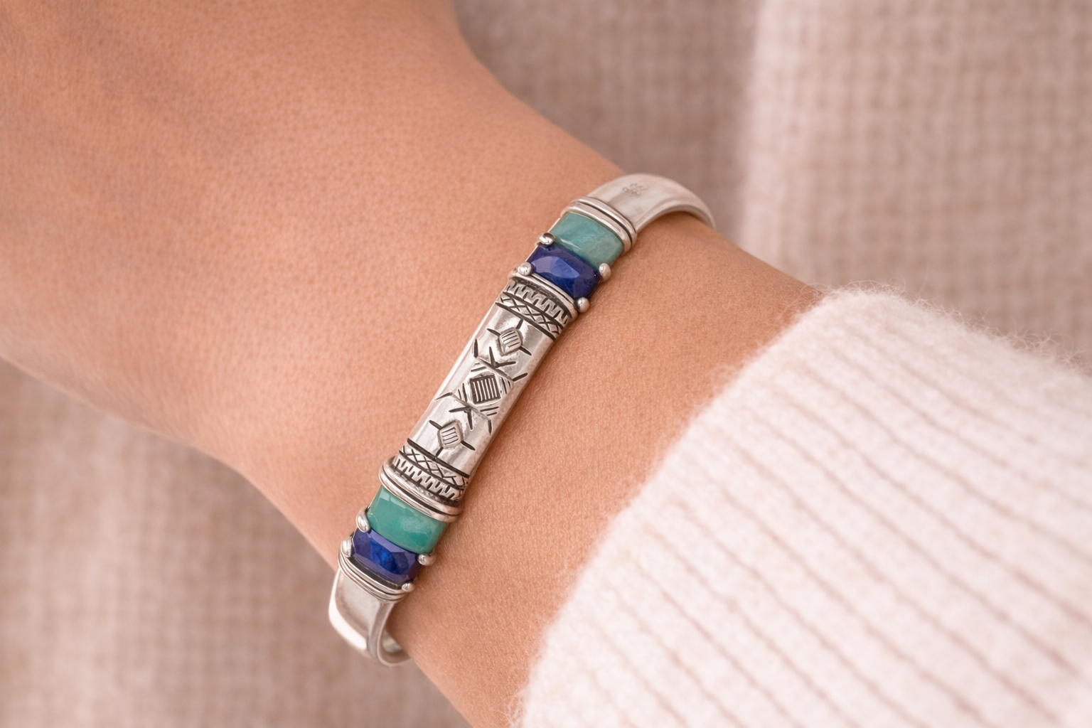 Pre-Owned Silpada Beach House cuff Sterling silver Bracelet - Retired Design