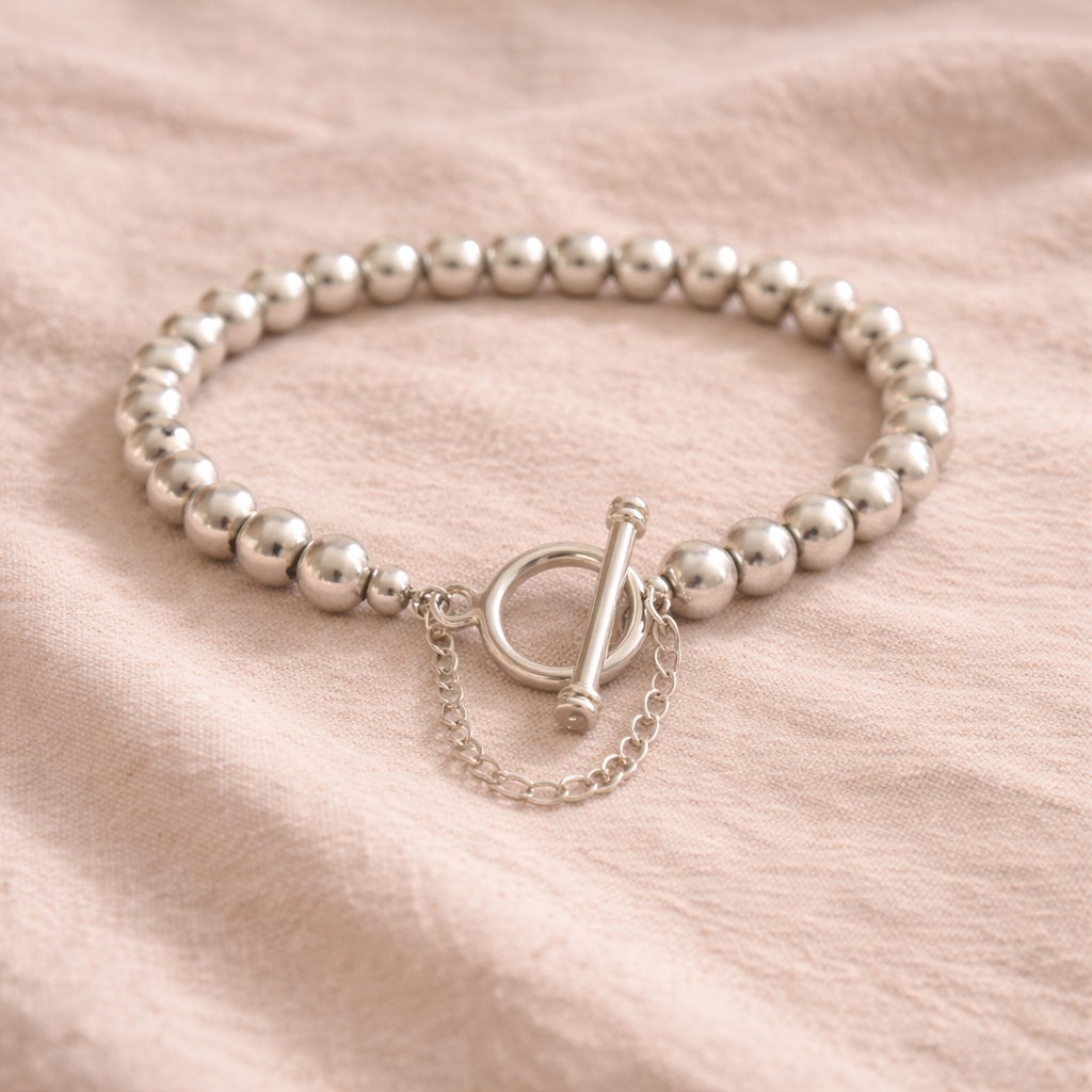 Pre-Owned Silpada Sterling Silver Beaded Bracelet - Retired Design