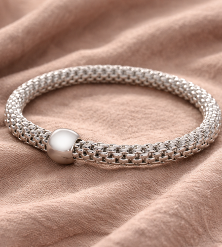 Pre-Owned Silpada Sterling Silver Chic Stretch Bracelet - Retired Design