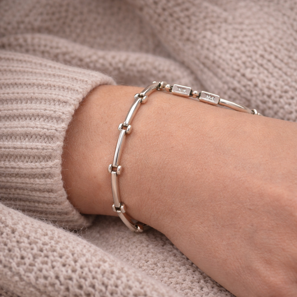 Pre-Owned Silpada Sterling Silver Link Bracelet - Retired Design