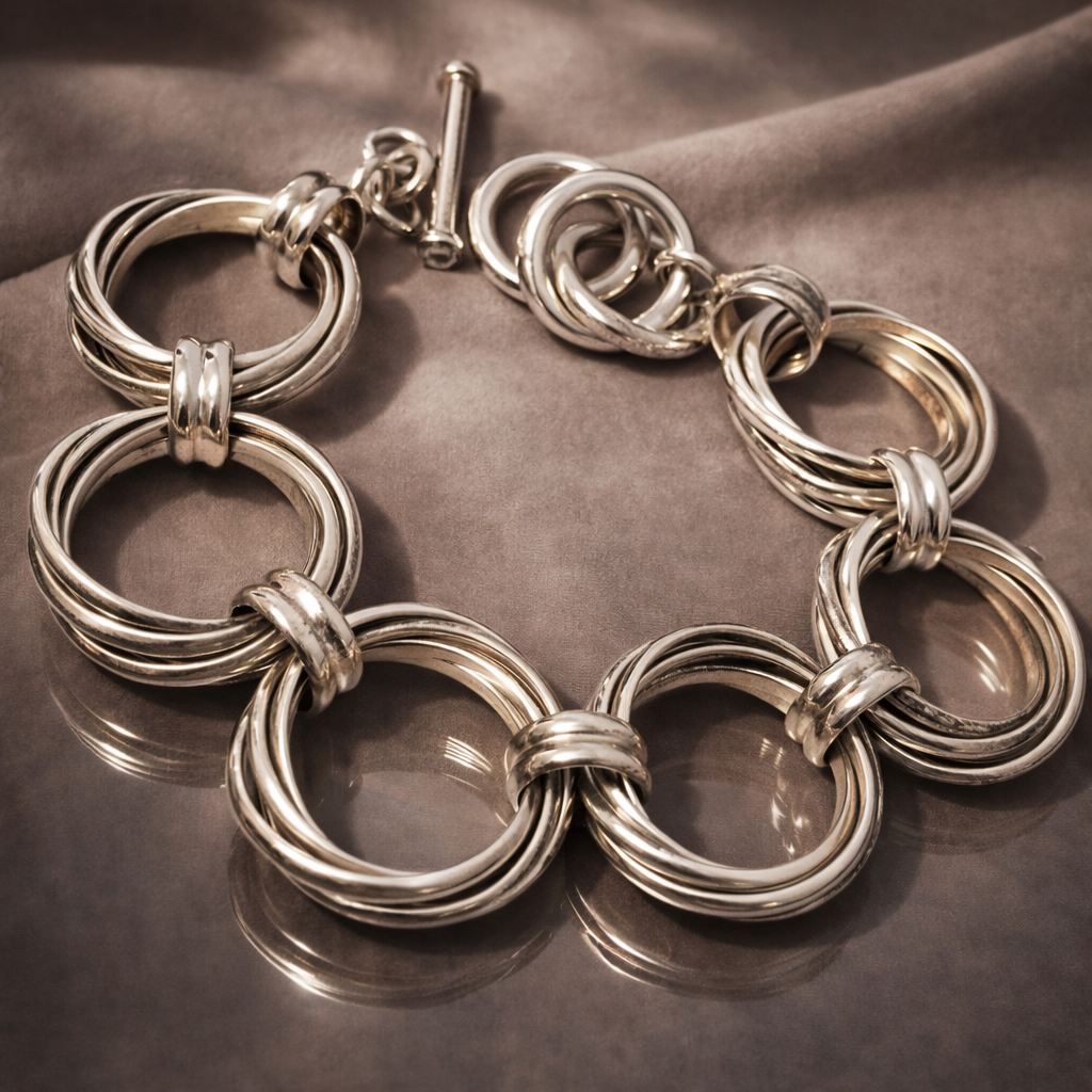 Pre-Owned Silpada Sterling Silver Link Bracelet - Retired Design