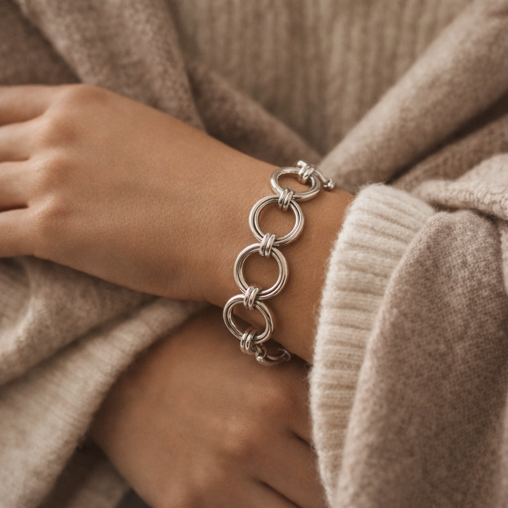 Pre-Owned Silpada Sterling Silver Link Bracelet - Retired Design