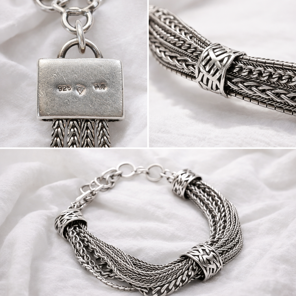 Pre-Owned Silpada Sterling Silver Talk of the Town Bracelet - Retired Design