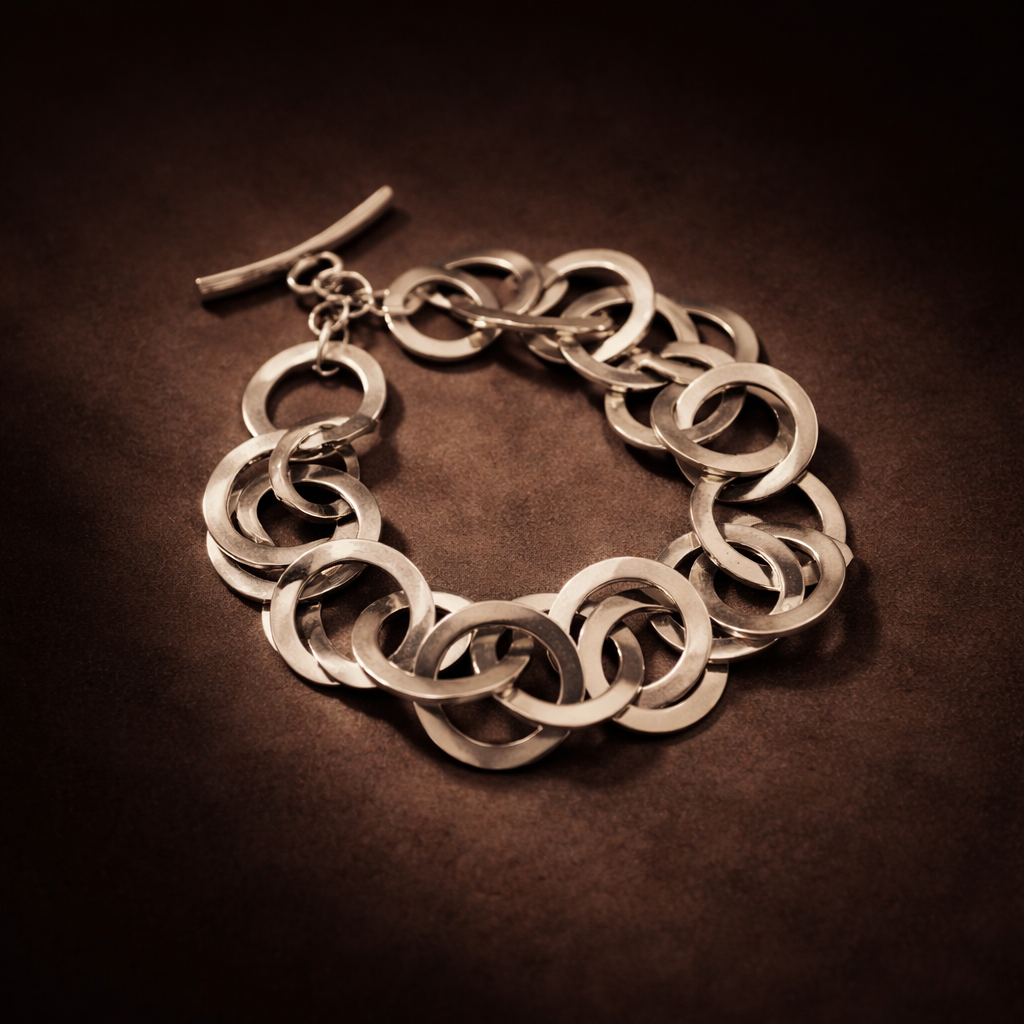 Pre-Owned Silpada Sterling Silver Link Bracelet - Retired Design