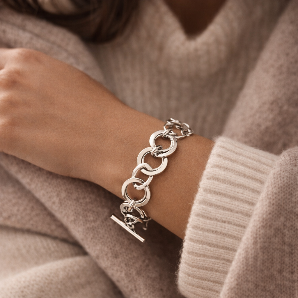 Pre-Owned Silpada Sterling Silver Link Bracelet - Retired Design