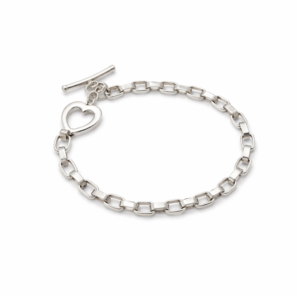 Pre-Owned Silpada Sterling Silver Link/Heart Charm - Retired Design