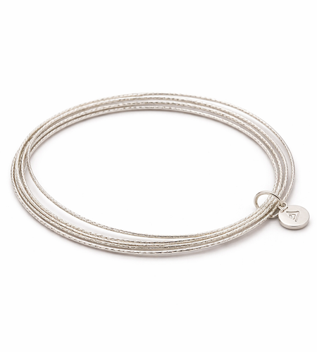 Pre-Owned Silpada Sterling Silver ‘Lasting Impression’ Bangle Bracelet - Retired Design