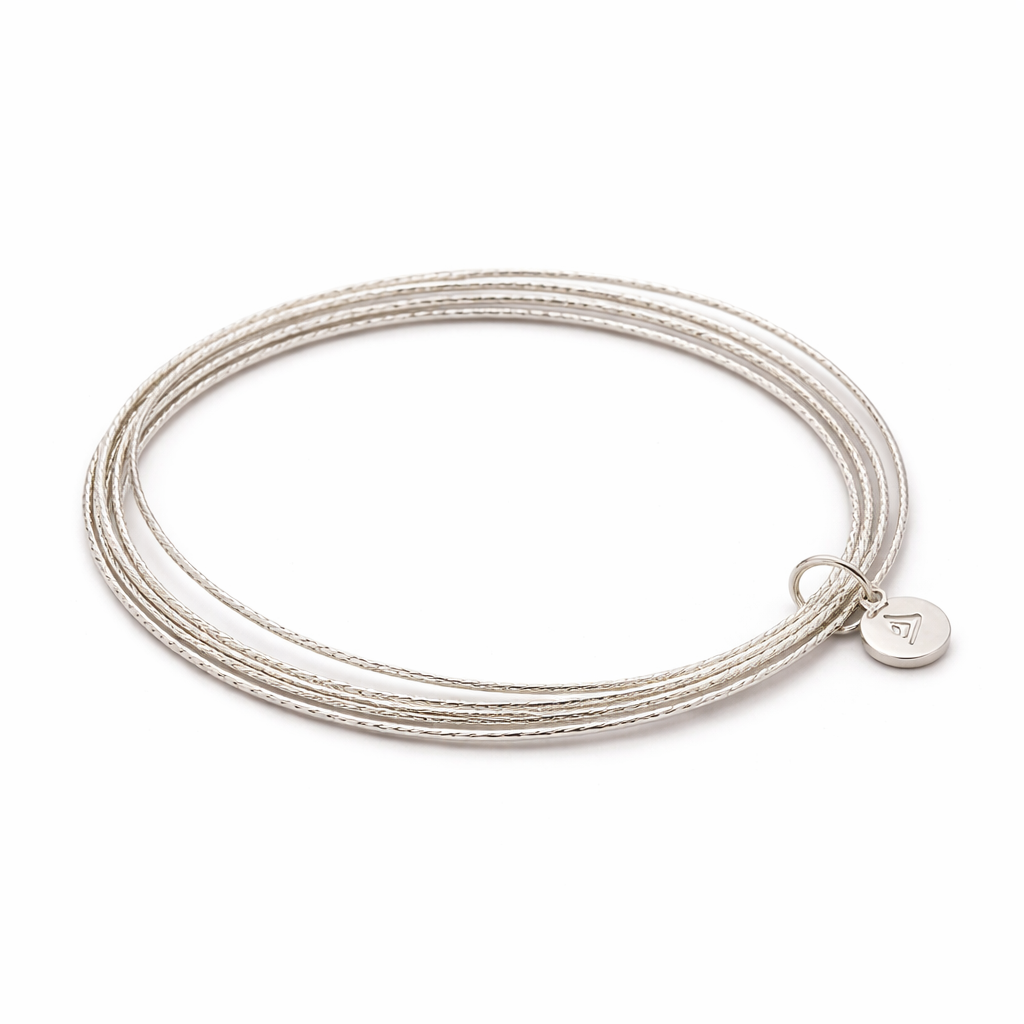 Pre-Owned Silpada Sterling Silver ‘Lasting Impression’ Bangle Bracelet - Retired Design