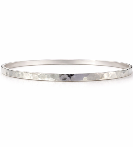 Pre-Owned Silpada Sterling Silver ‘Social Circle’ Hammered Bangle Bracelet (B3296)- Retired Design