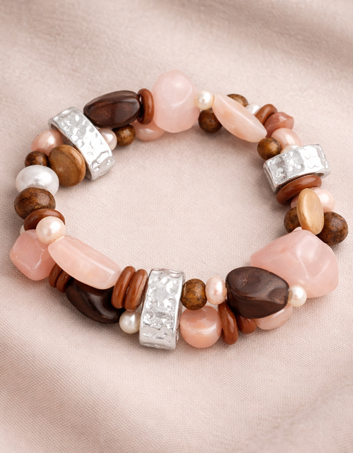 Load image into Gallery viewer, Pre-Owned Silpada Rose Quartz Stretch Bracelet - Retired Design

