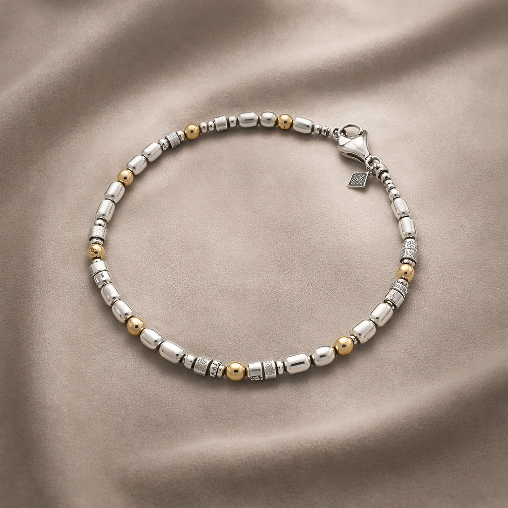 Pre-Owned Silpada Silver/Gold Bead Bracelet - Retired Design