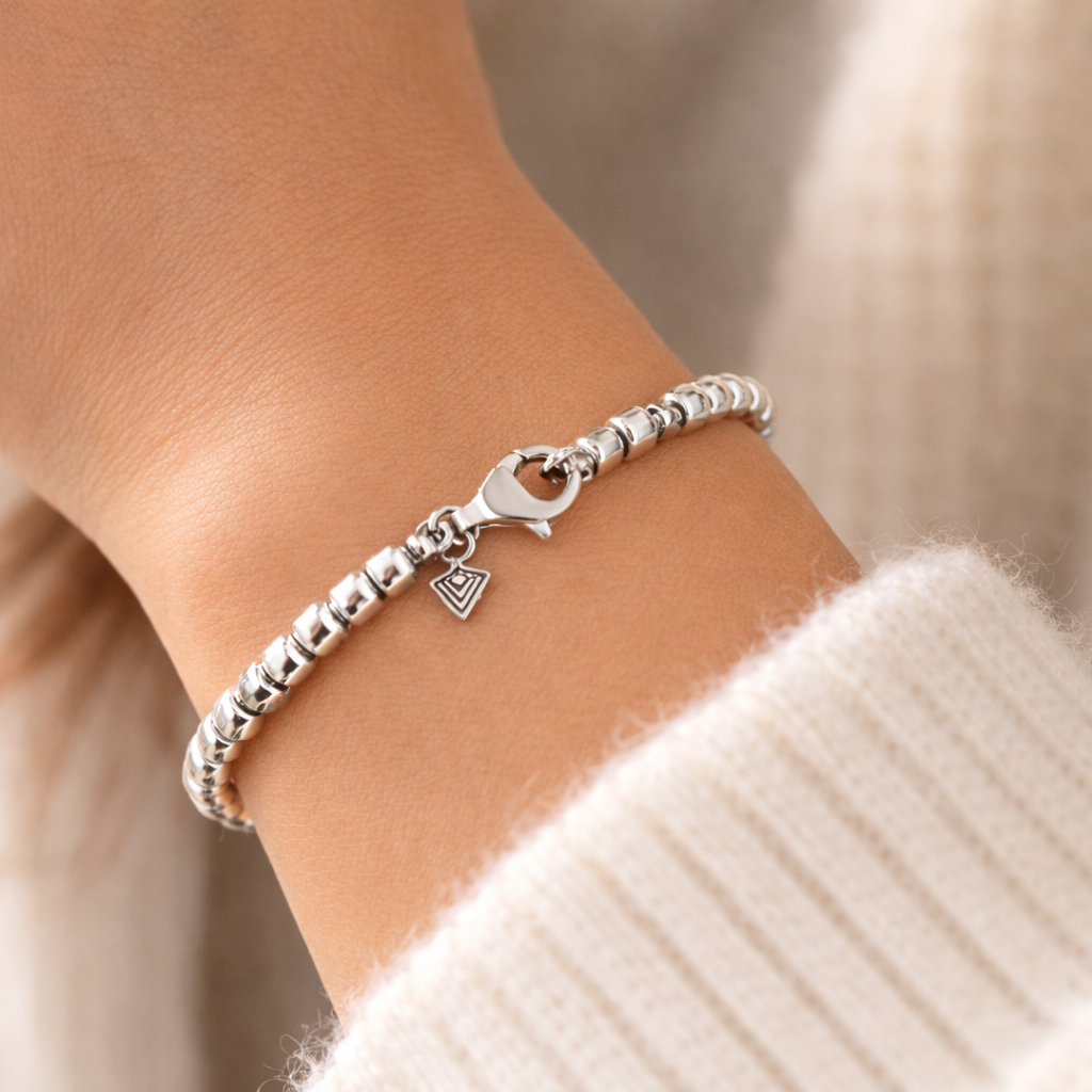 Pre-Owned Silpada Silver/Gold Bead Bracelet - Retired Design