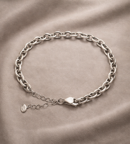 Pre-Owned Pre-Owned Silpada Sterling Silver Thick Links Bracelet – Signed Retired Design